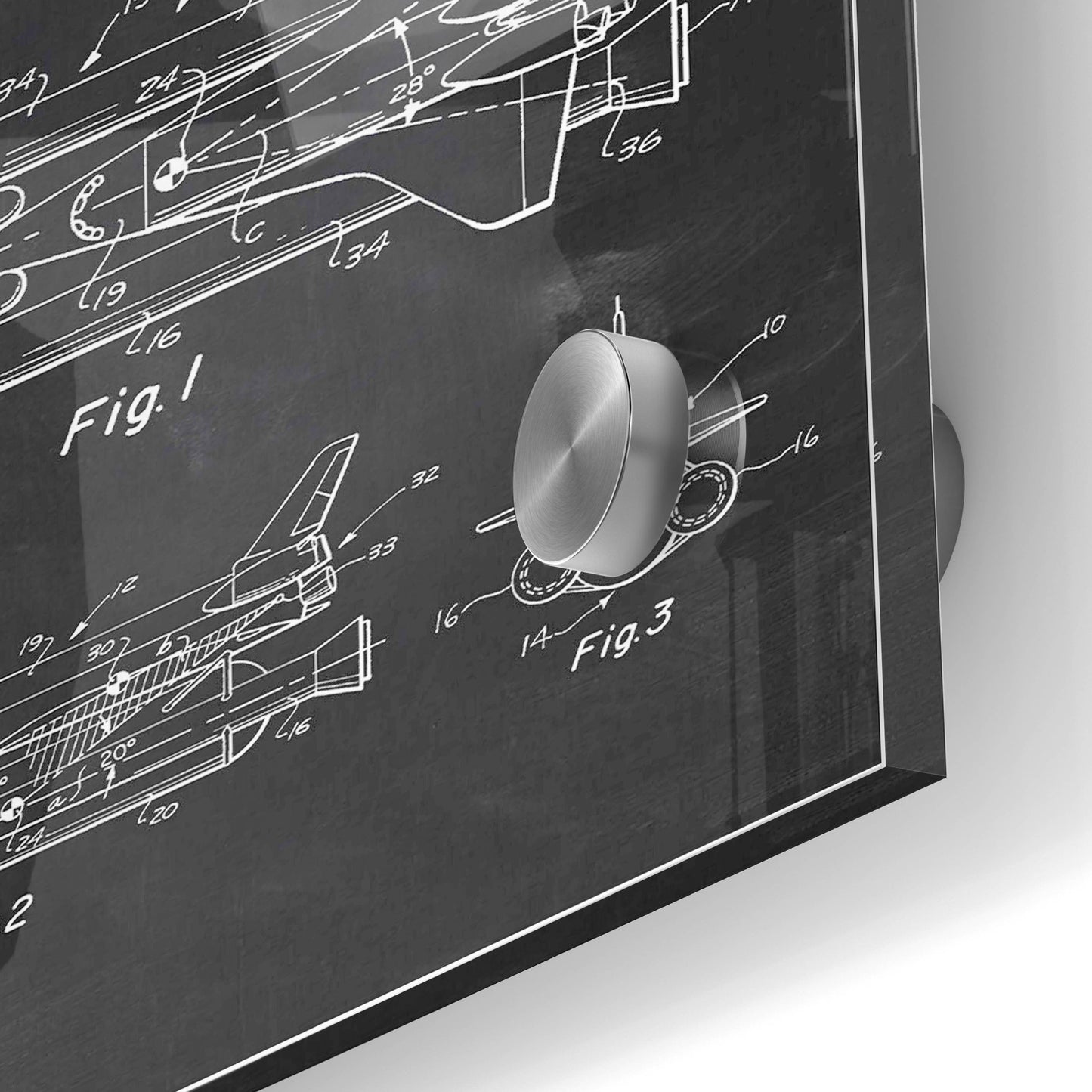 Epic Art 'Space Shuttle Blueprint Patent Chalkboard' Acrylic Glass Wall Art,24x36