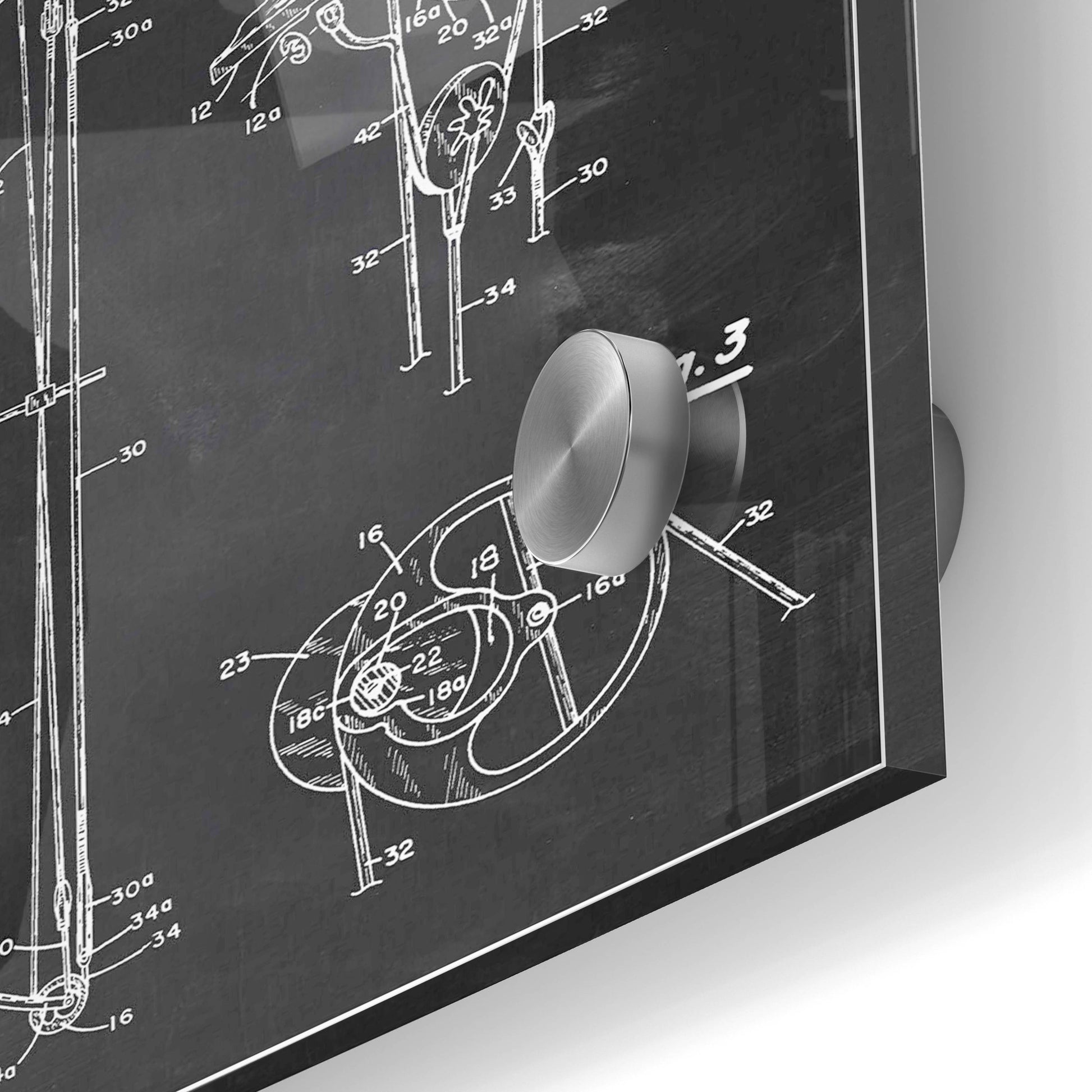 Epic Art 'Compound Bow Blueprint Patent Chalkboard' Acrylic Glass Wall Art,24x36