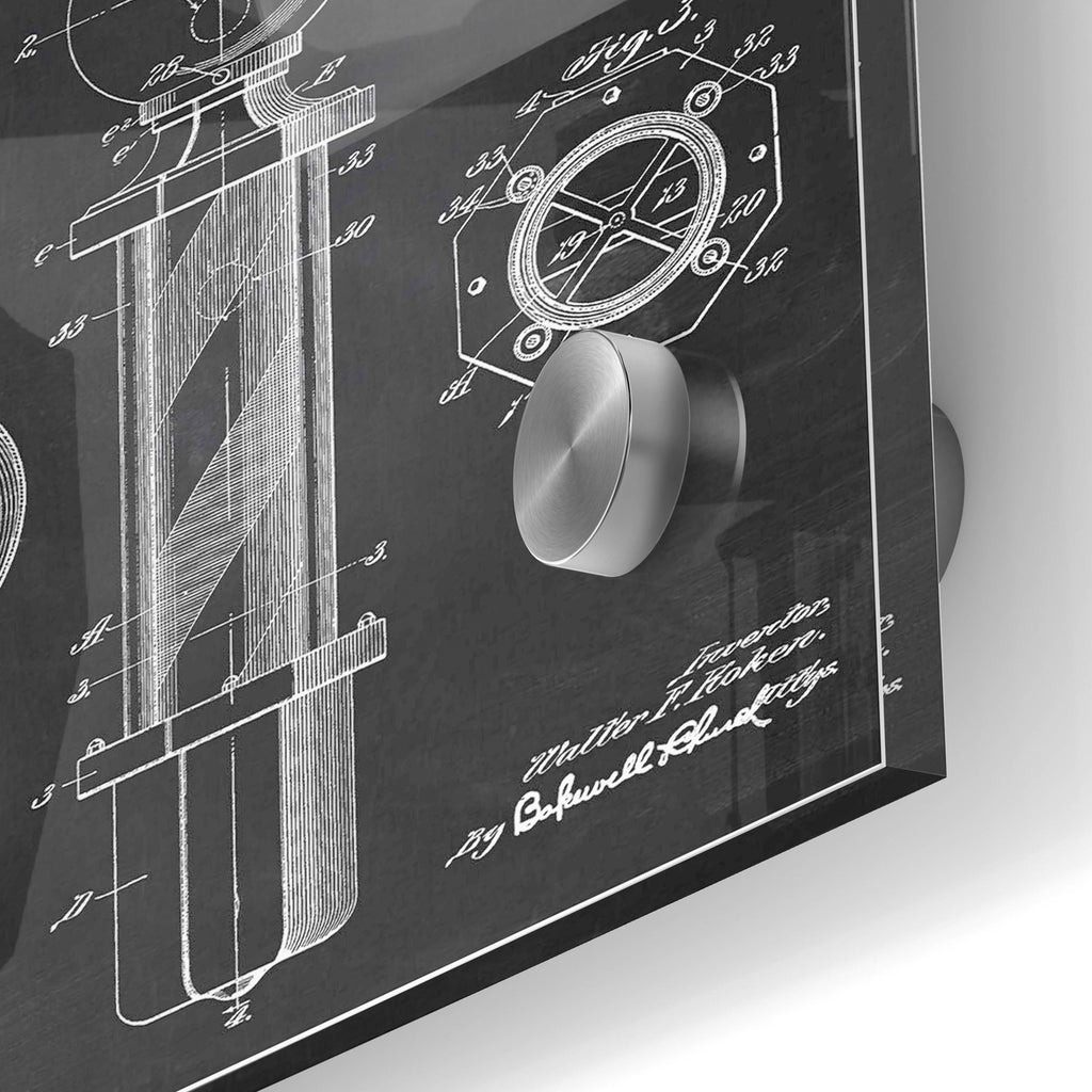 Epic Art 'Barber Pole Blueprint Patent Chalkboard' Acrylic Glass Wall Art,24x36