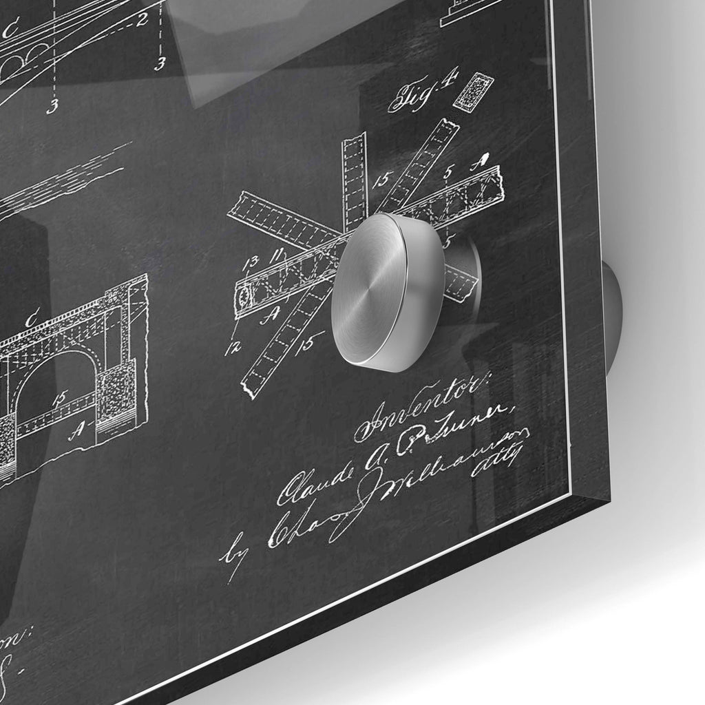 Epic Art 'Arch Bridge Blueprint Patent Chalkboard' Acrylic Glass Wall Art,24x36