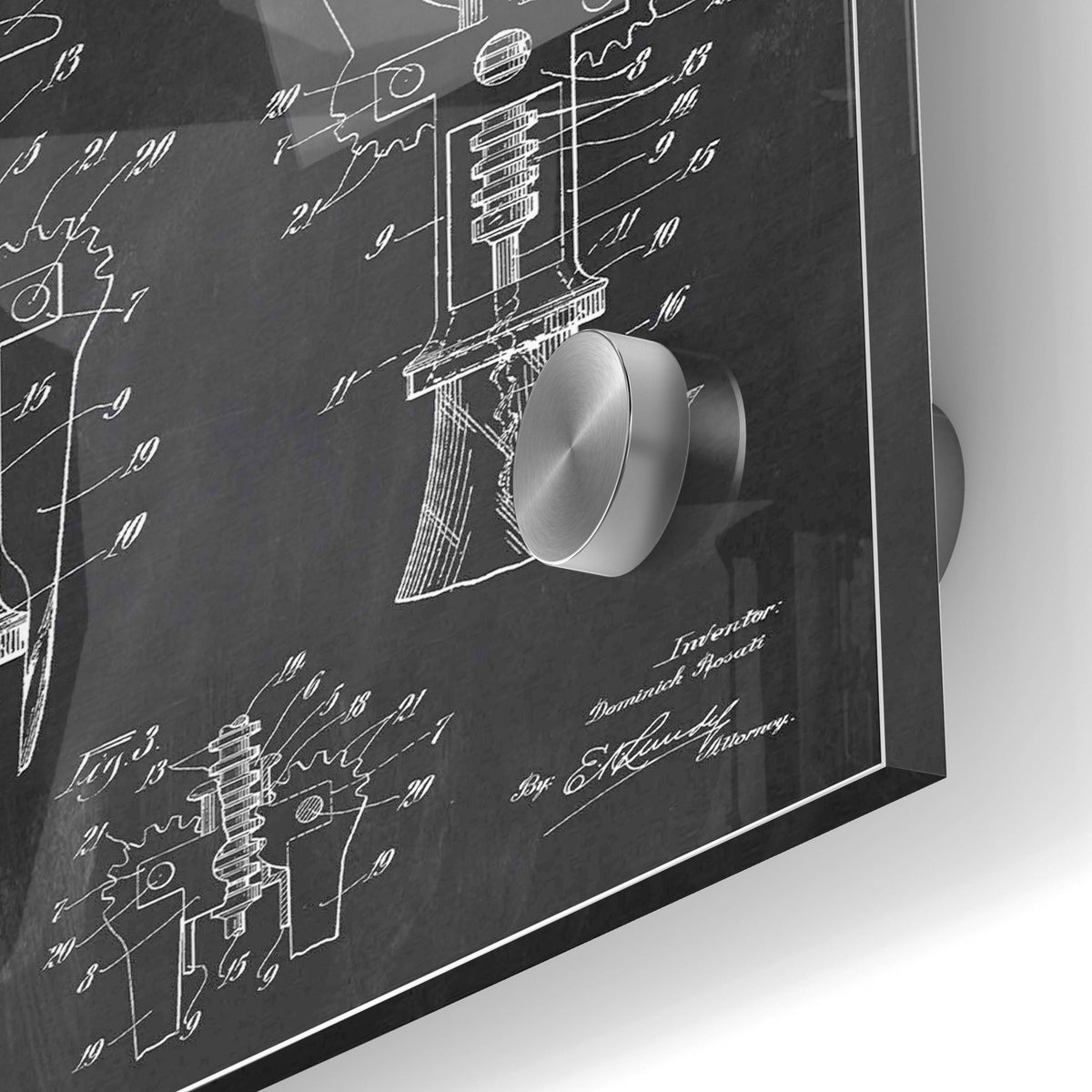 Epic Art 'Corkscrew Blueprint Patent Chalkboard' Acrylic Glass Wall Art,24x36