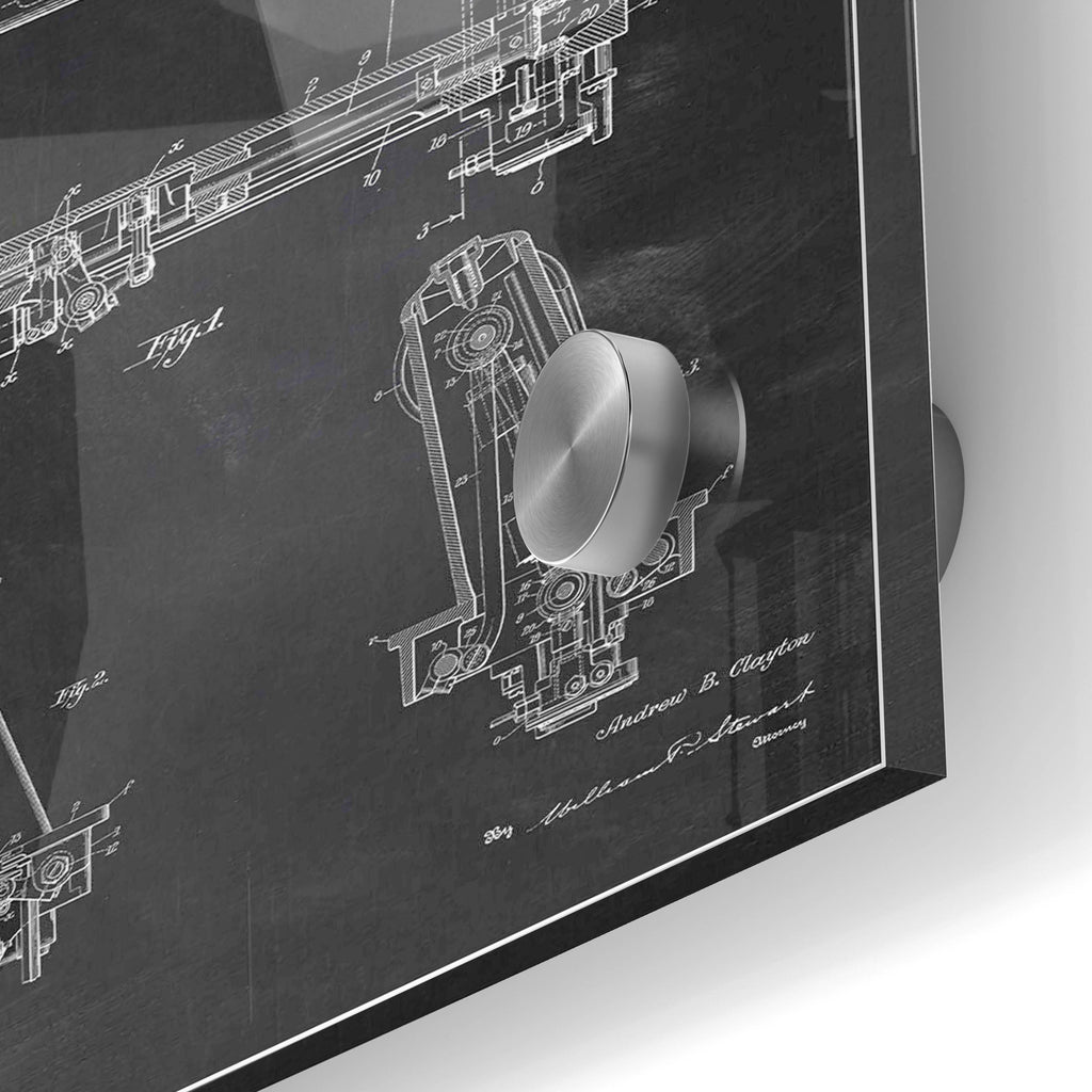 Epic Art 'Sewing Machine Blueprint Patent Chalkboard' Acrylic Glass Wall Art,24x36