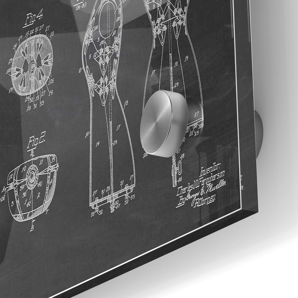 Epic Art 'Dress Form Blueprint Patent Chalkboard' Acrylic Glass Wall Art,24x36