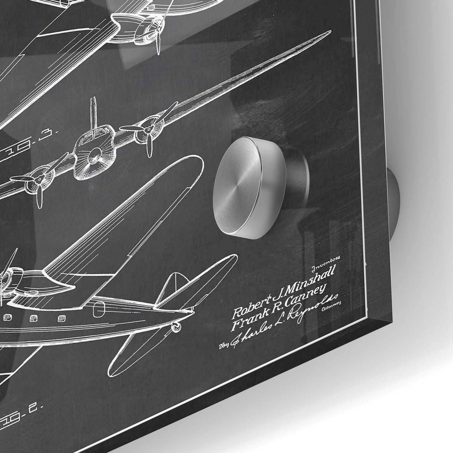 Epic Art 'Double Decker Airplane Blueprint Patent Chalkboard' Acrylic Glass Wall Art,24x36