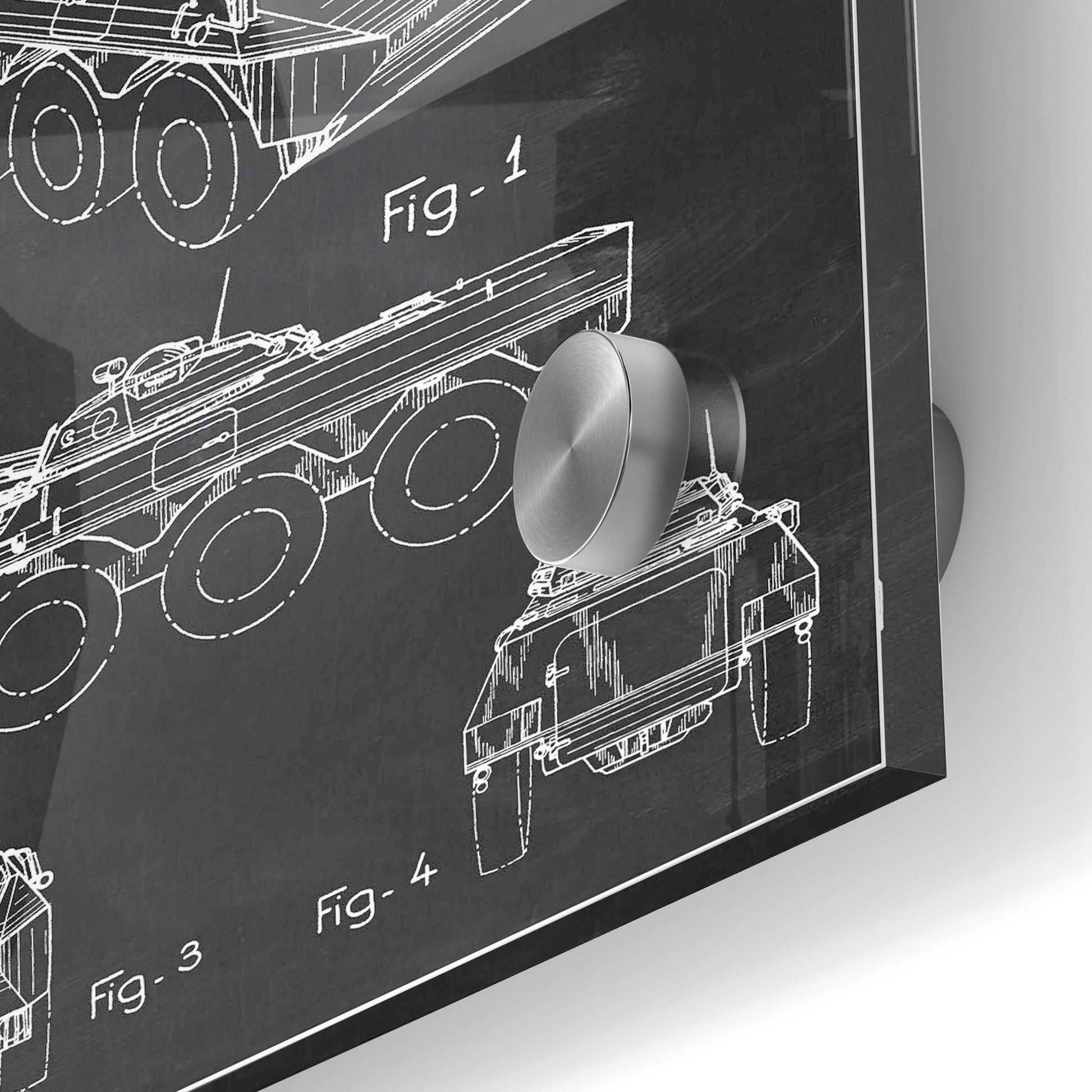 Epic Art 'Armored Vehicle Blueprint Patent Chalkboard' Acrylic Glass Wall Art,24x36