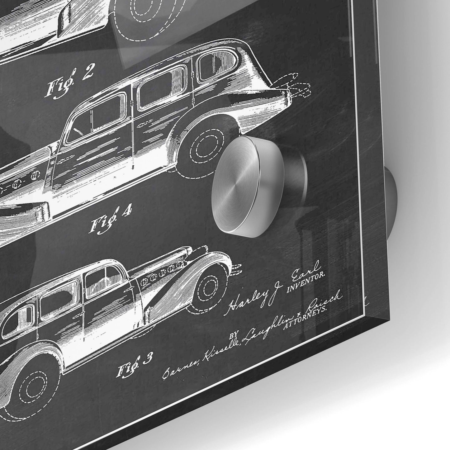 Epic Art 'Luxury Automobile Blueprint Patent Chalkboard' Acrylic Glass Wall Art,24x36