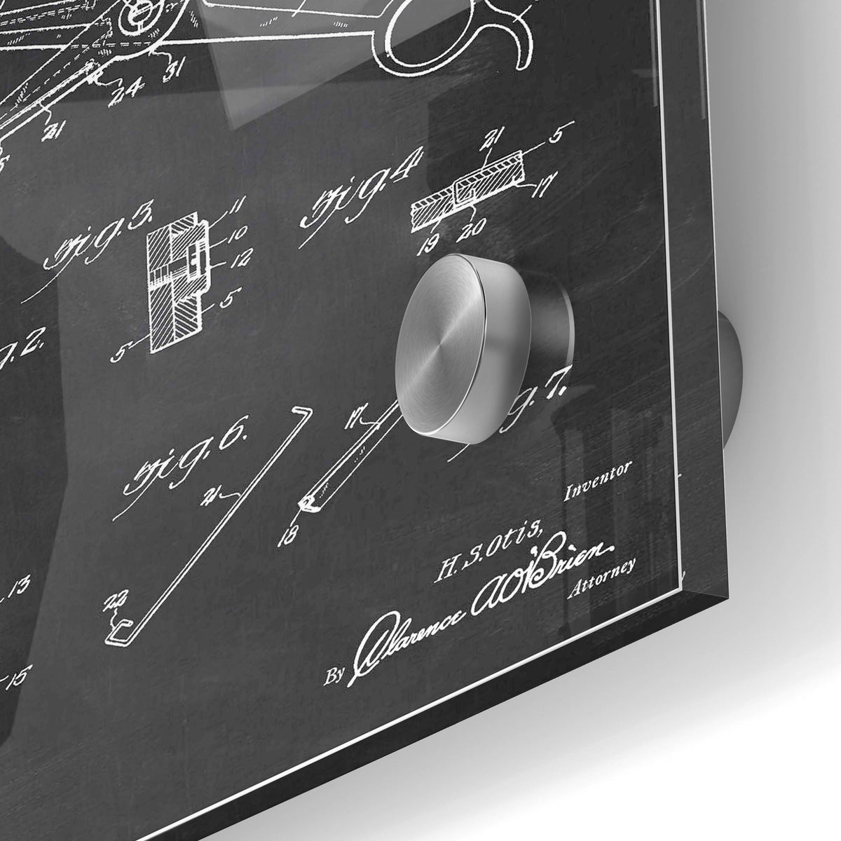 Epic Art 'Barber Shears Blueprint Patent Chalkboard' Acrylic Glass Wall Art,24x36