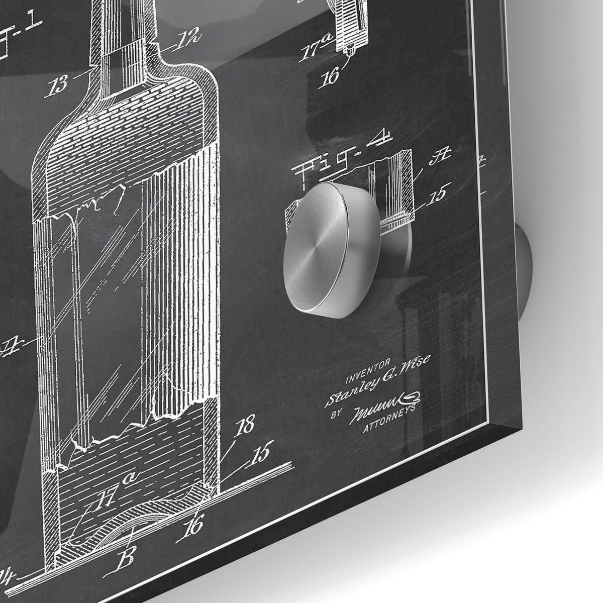Epic Art 'Bottle Blueprint Patent Chalkboard' Acrylic Glass Wall Art,24x36