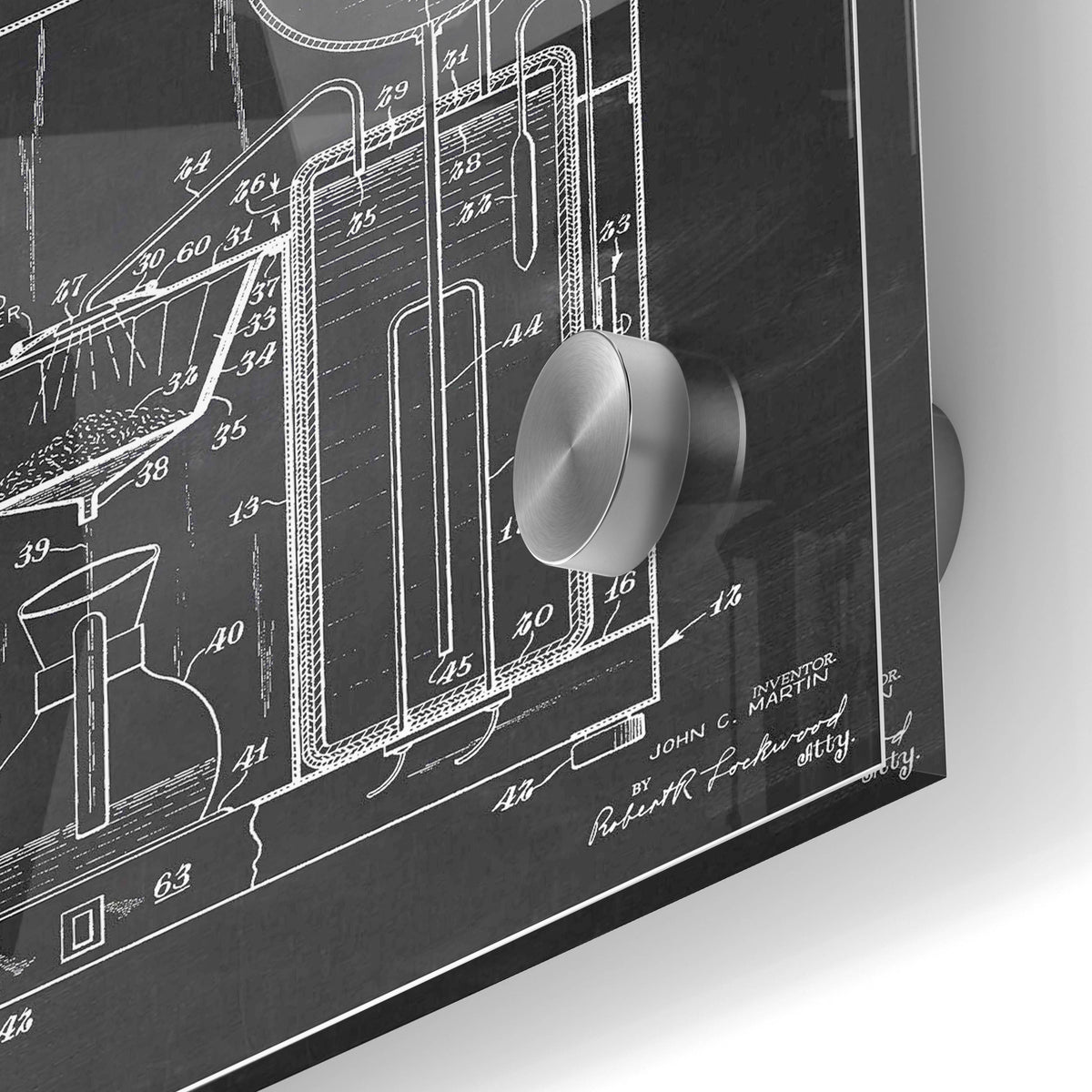 Epic Art 'Coffee Machine Blueprint Patent Chalkboard' Acrylic Glass Wall Art,24x36