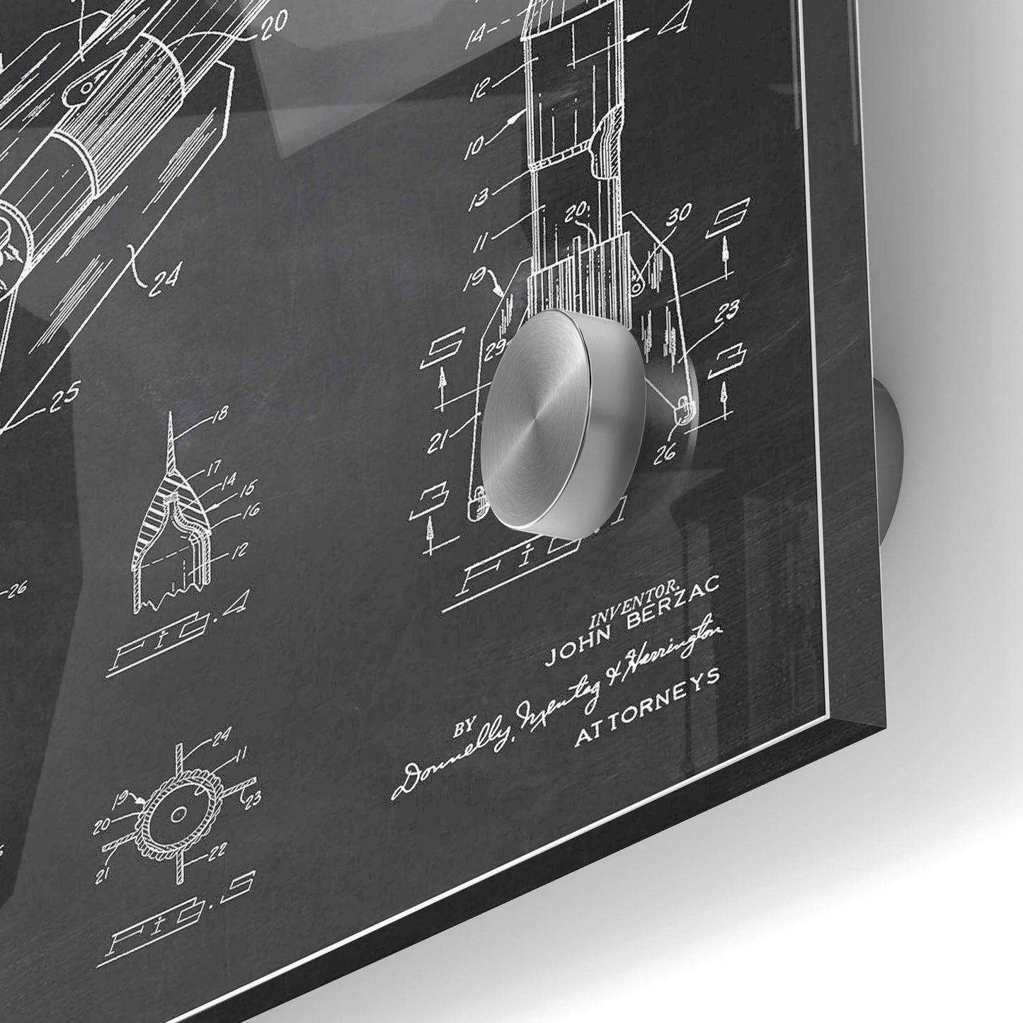 Epic Art 'Rocket Ship Blueprint Patent Chalkboard' Acrylic Glass Wall Art,24x36