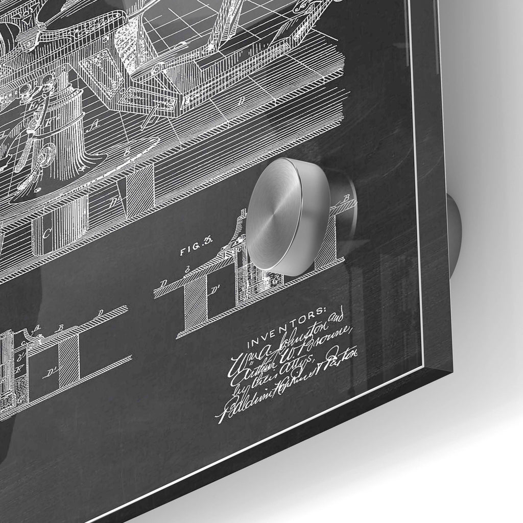 Epic Art 'Dentist Chair Blueprint Patent Chalkboard' Acrylic Glass Wall Art,24x36