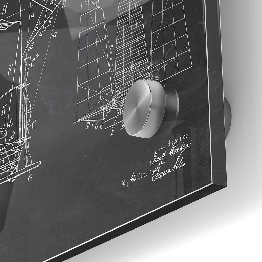 Epic Art 'Flying Machine, 1904 Blueprint Patent Chalkboard' Acrylic Glass Wall Art,24x36