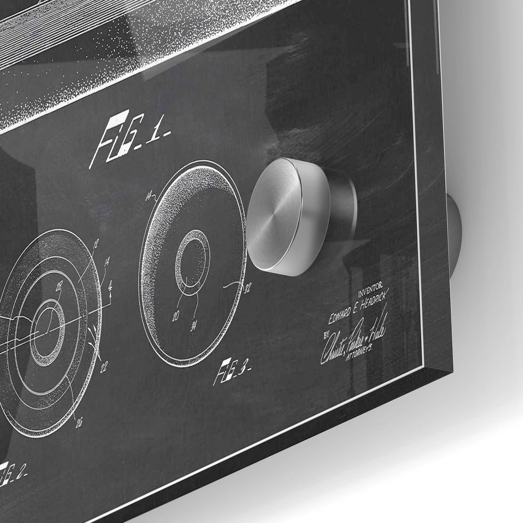 Epic Art 'Flying Disc Blueprint Patent Chalkboard' Acrylic Glass Wall Art,24x36