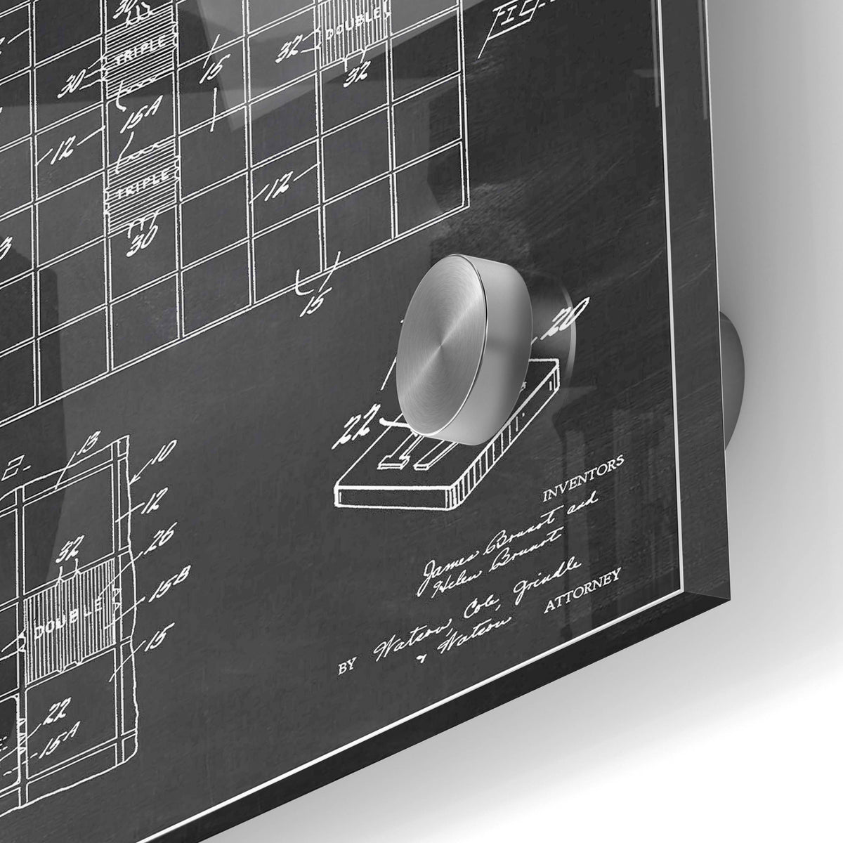 Epic Art 'Game Apparatus Blueprint Patent Chalkboard' Acrylic Glass Wall Art,24x36