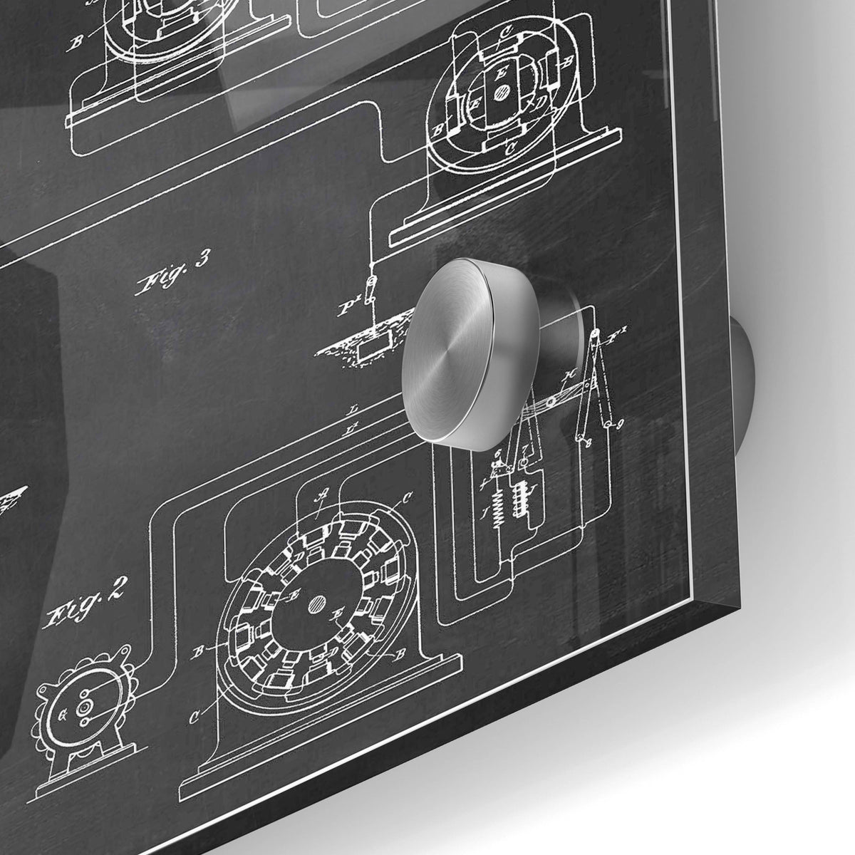 Epic Art 'Operating Tesla Motor Blueprint Patent Chalkboard' Acrylic Glass Wall Art,24x36
