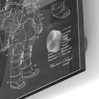 Epic Art 'Space Suit Blueprint Patent Chalkboard' Acrylic Glass Wall Art,24x36