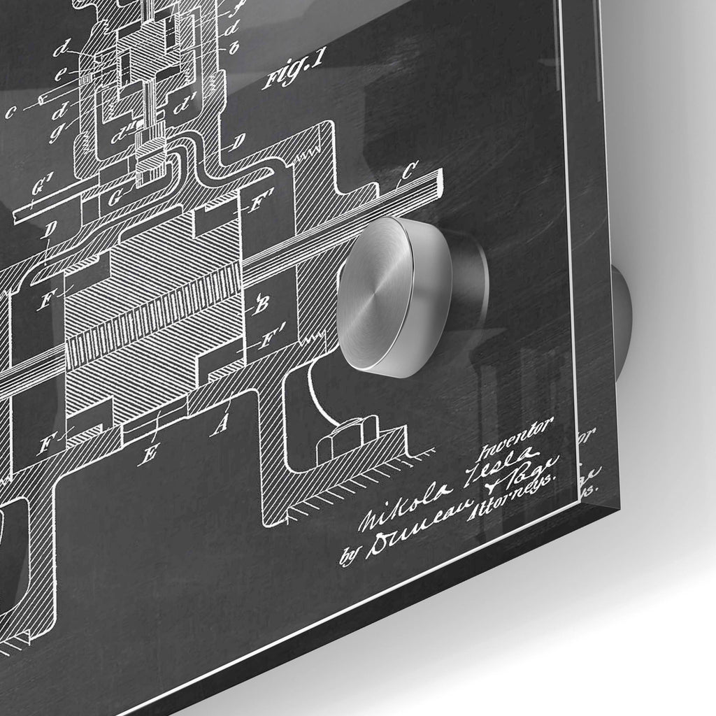 Epic Art 'Tesla Steam Engine Blueprint Patent Chalkboard' Acrylic Glass Wall Art,24x36