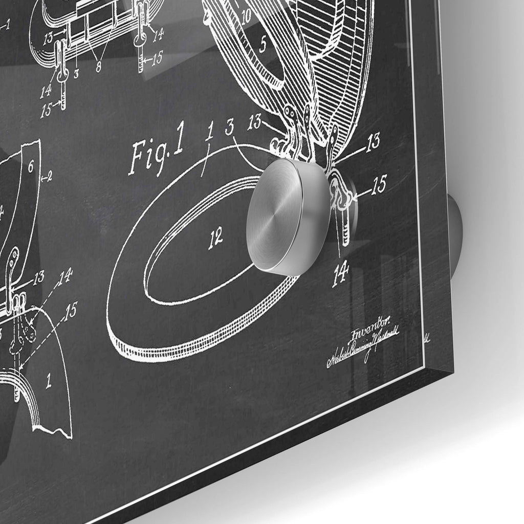 Epic Art 'Toilet Seat Cover Blueprint Patent Chalkboard' Acrylic Glass Wall Art,24x36