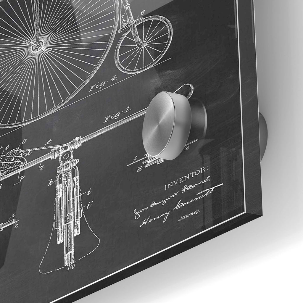 Epic Art 'Brake for Vintage Bicycle Blueprint Patent Chalkboard' Acrylic Glass Wall Art,24x36