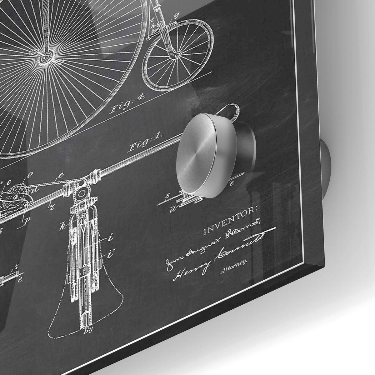 Epic Art 'Brake for Vintage Bicycle Blueprint Patent Chalkboard' Acrylic Glass Wall Art,24x36