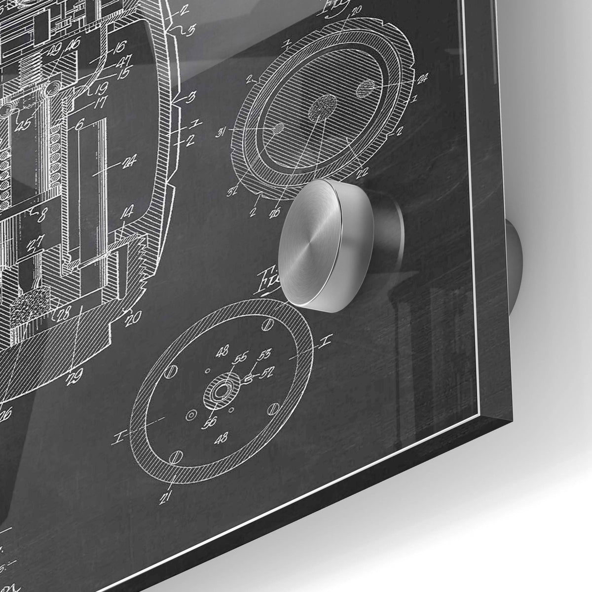 Epic Art 'Hand Grenade Blueprint Patent Chalkboard' Acrylic Glass Wall Art,24x36