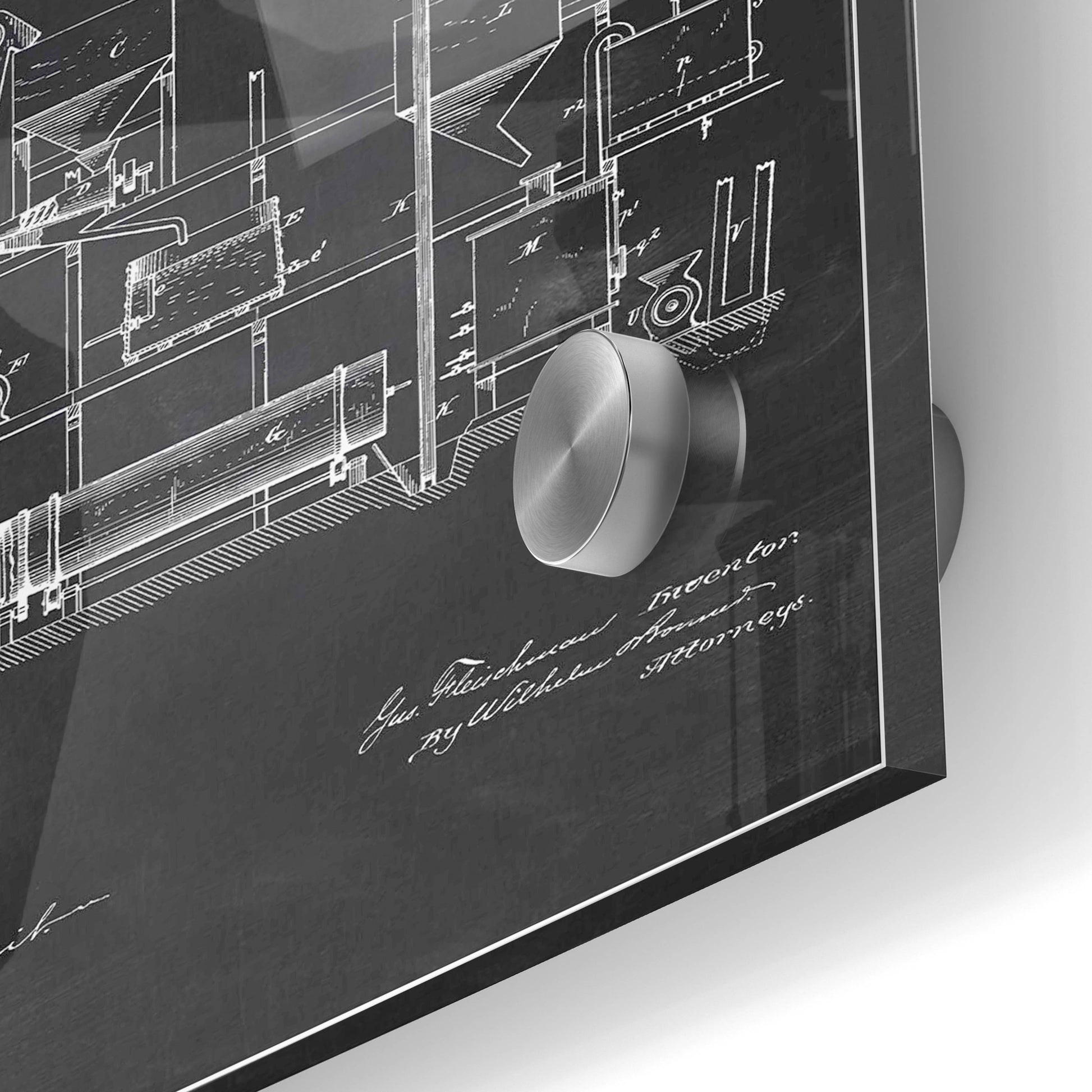 Epic Art 'Kitchen Garbage Blueprint Patent Chalkboard' Acrylic Glass Wall Art,24x36
