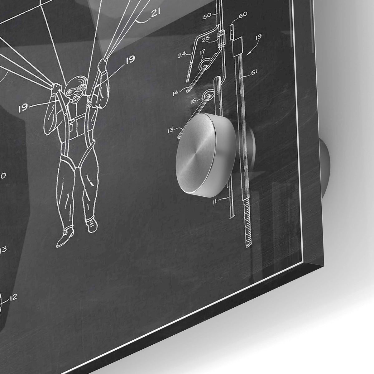 Epic Art 'Parachute Release Blueprint Patent Chalkboard' Acrylic Glass Wall Art,24x36