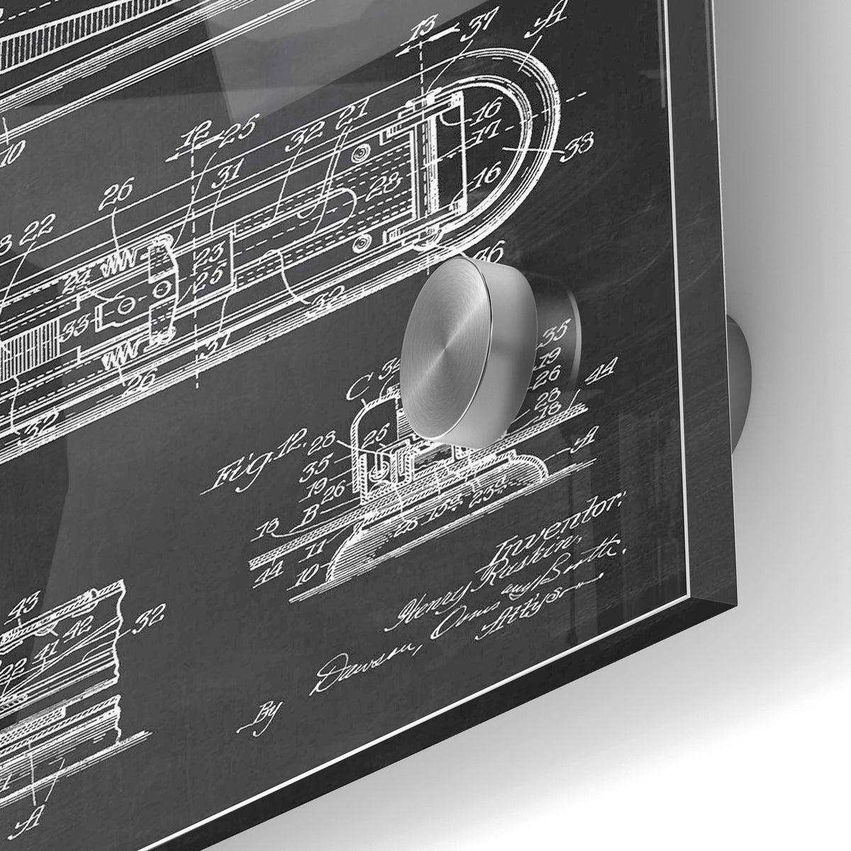 Epic Art 'Stapler Blueprint Patent Chalkboard' Acrylic Glass Wall Art,24x36