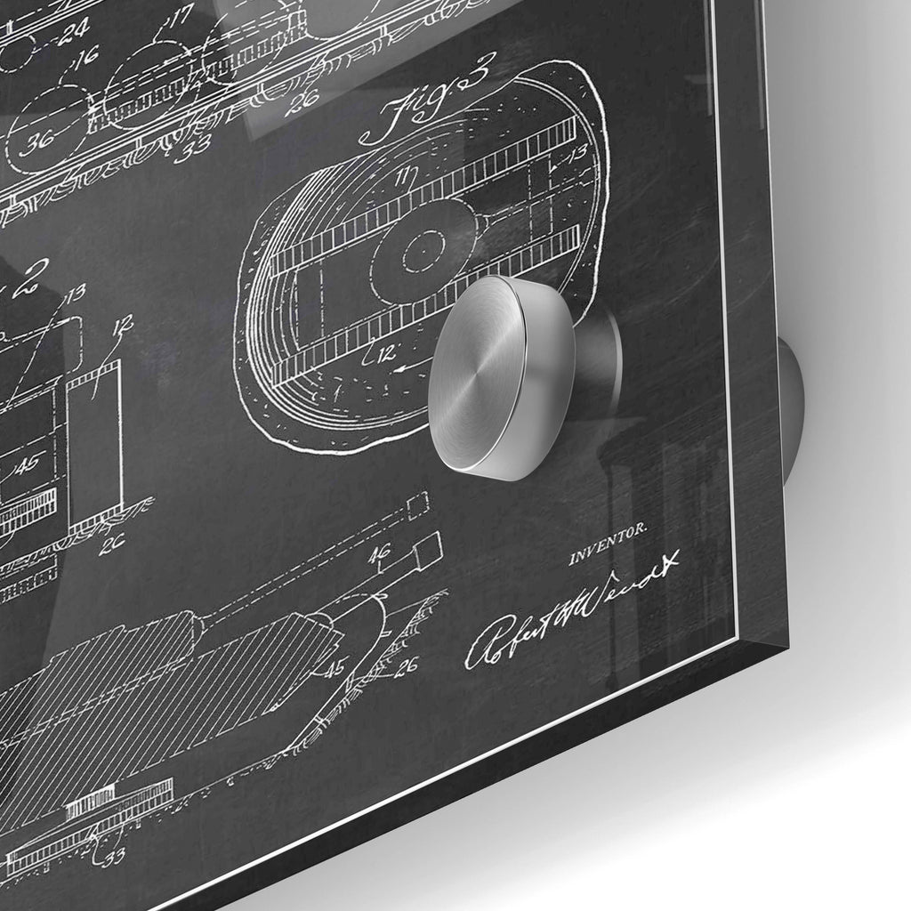 Epic Art 'Self-Digging Military Tank Blueprint Patent Chalkboard' Acrylic Glass Wall Art,24x36