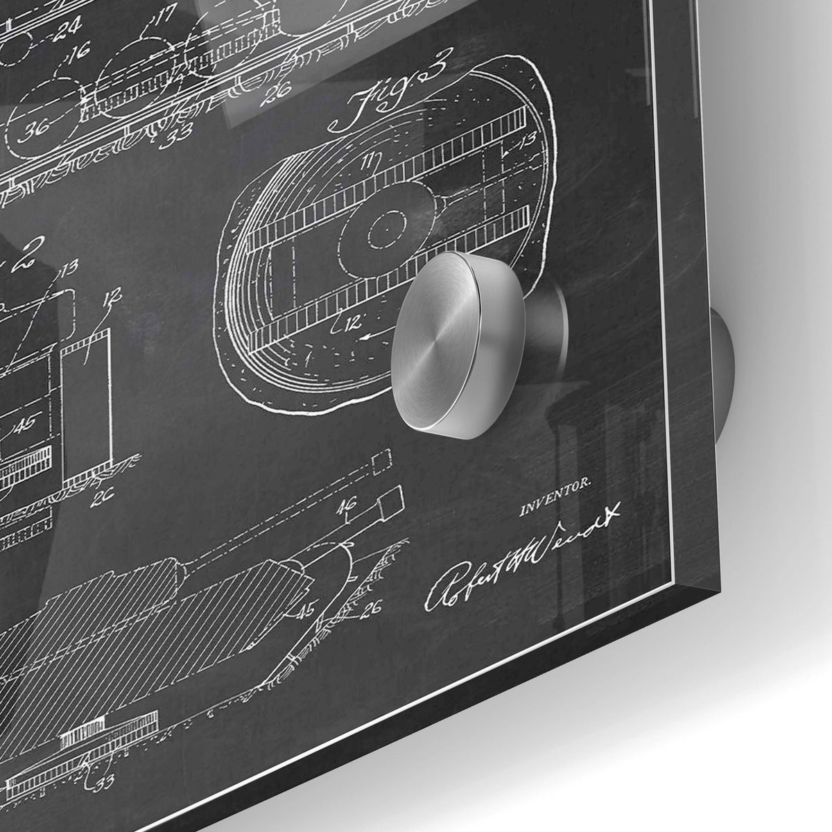 Epic Art 'Self-Digging Military Tank Blueprint Patent Chalkboard' Acrylic Glass Wall Art,24x36