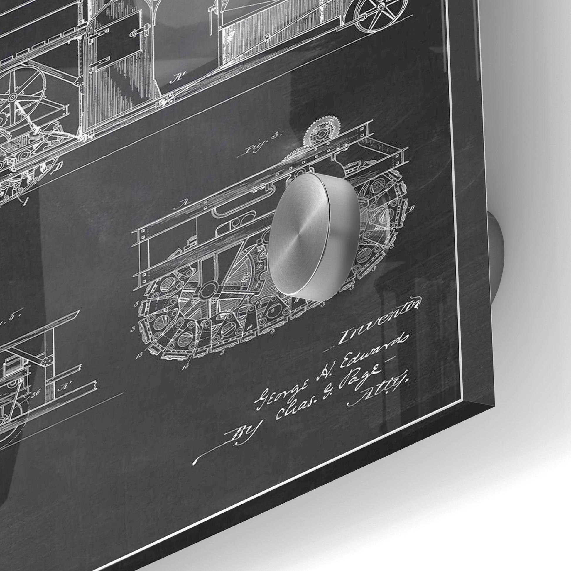 Epic Art 'Tractor Blueprint Patent Chalkboard' Acrylic Glass Wall Art,24x36
