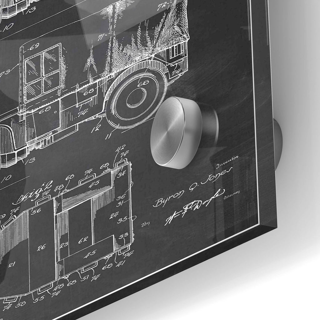 Epic Art 'Military Vehicle Blueprint Patent Chalkboard' Acrylic Glass Wall Art,24x36