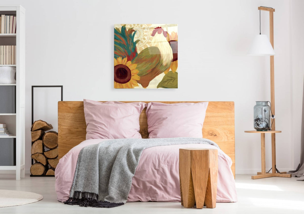 Epic Art 'Spice Roosters I' by Veronique Charron, Acrylic Glass Wall Art,36x36