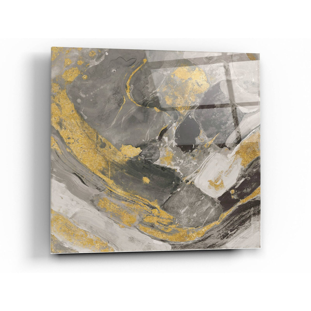 Arroyo Gold and Black by Albena Hristova acrylic glass wall art