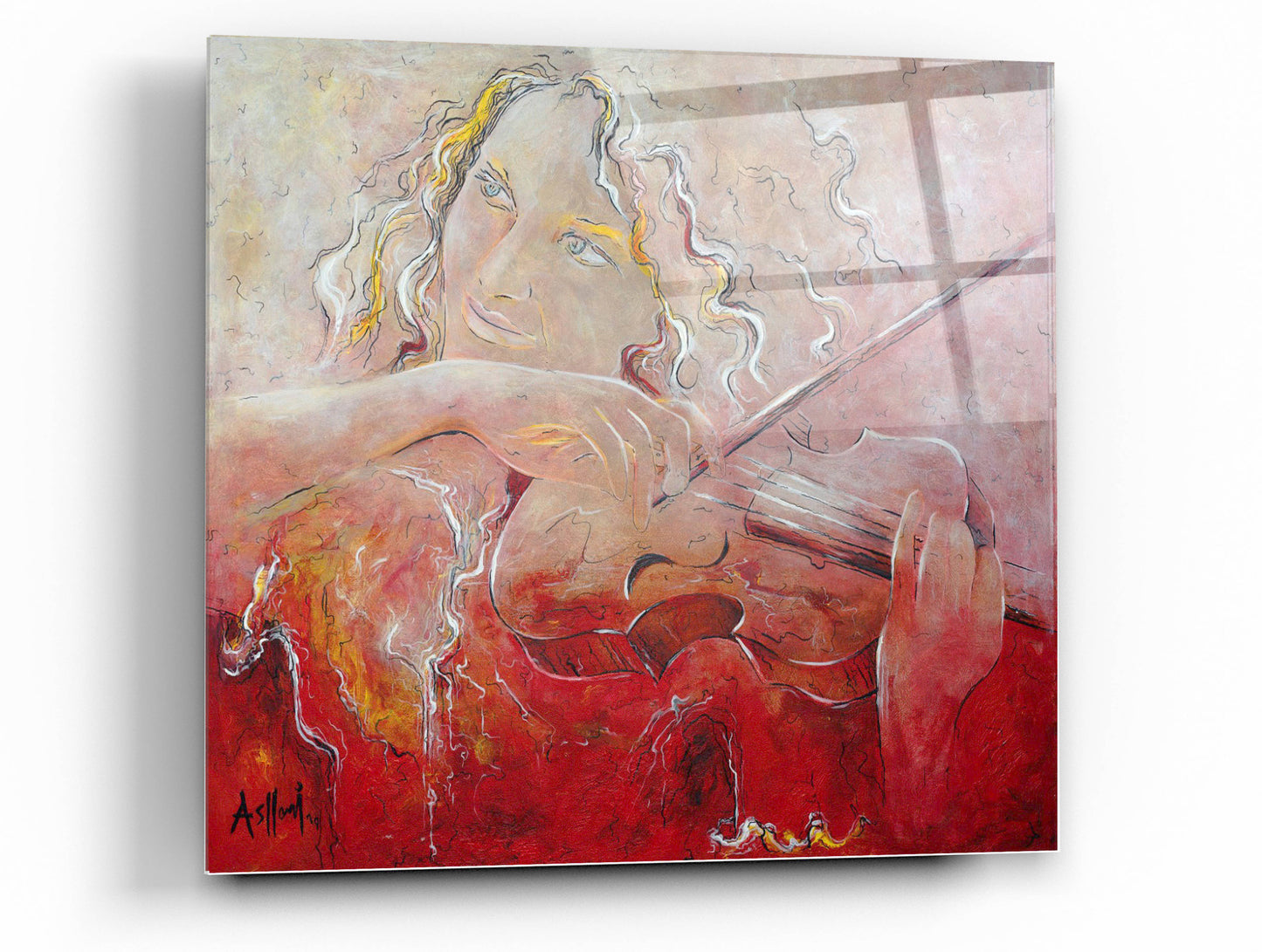 Epic Art 'Violinist' by Samedin Asllani, Acrylic Glass Wall Art