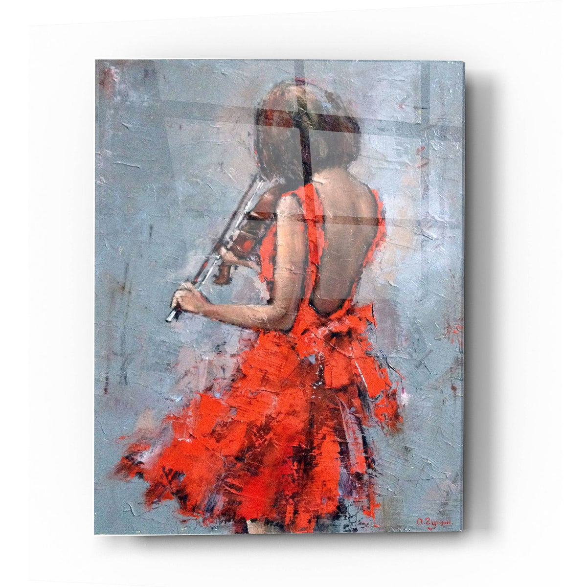 Violinist in Red by Alexander Gunin acrylic glass wall art