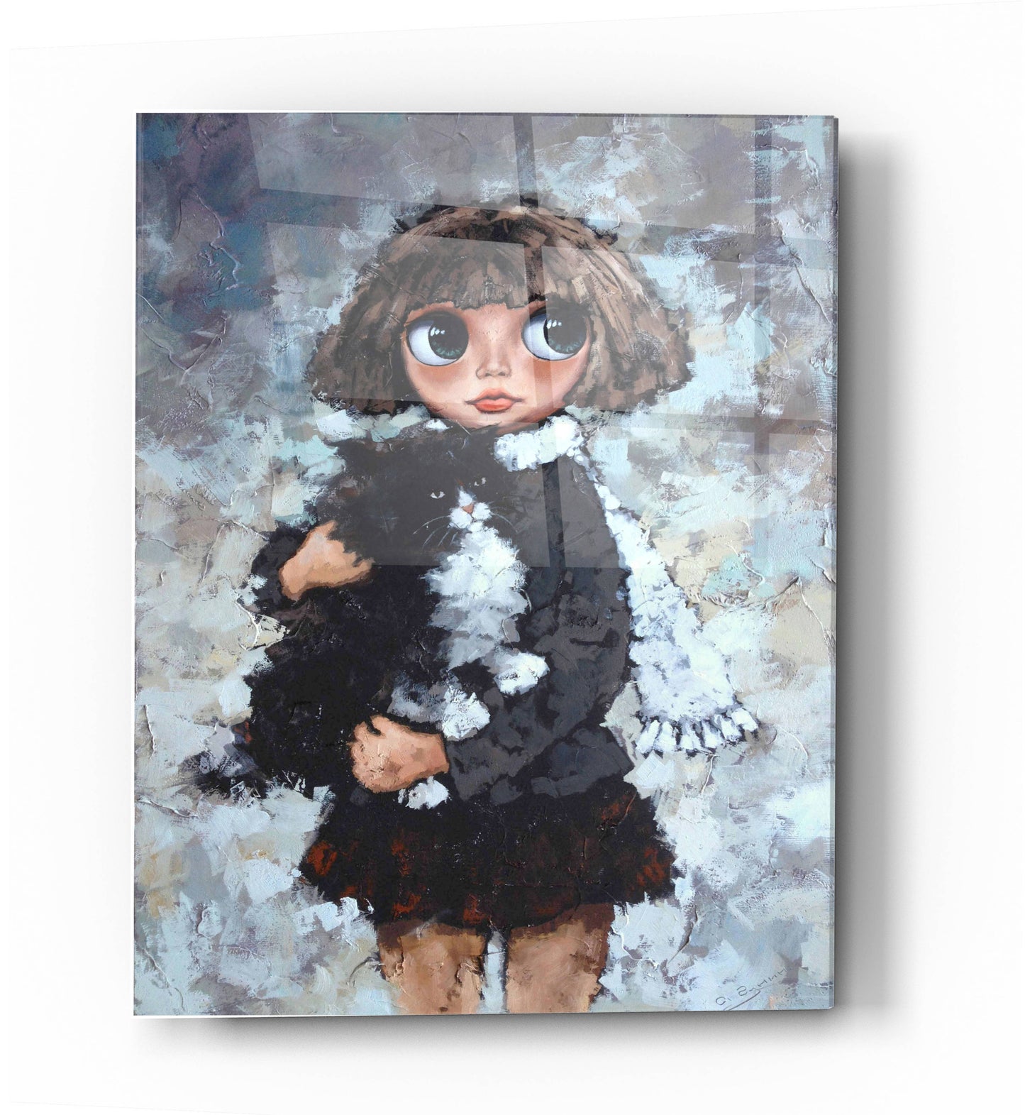 Epic Art 'Girl With Cat' by Alexander Gunin, Acrylic Glass Wall Art