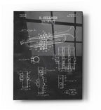 Epic Art 'Trumpet Blueprint Patent Chalkboard' Acrylic Glass Wall Art