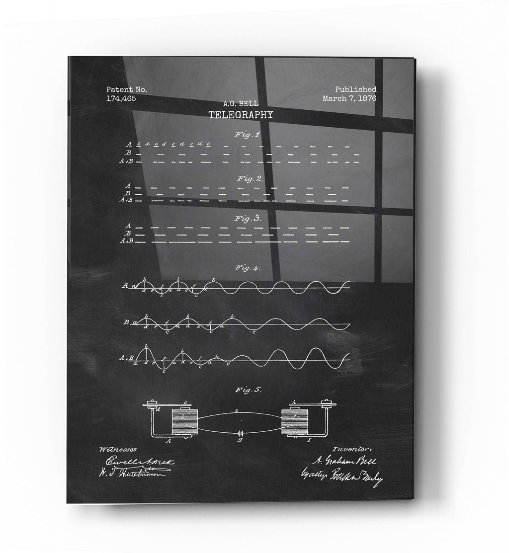 Epic Art 'Telegraphy Blueprint Patent Chalkboard' Acrylic Glass Wall Art