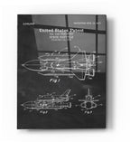 Epic Art 'Space Shuttle Blueprint Patent Chalkboard' Acrylic Glass Wall Art
