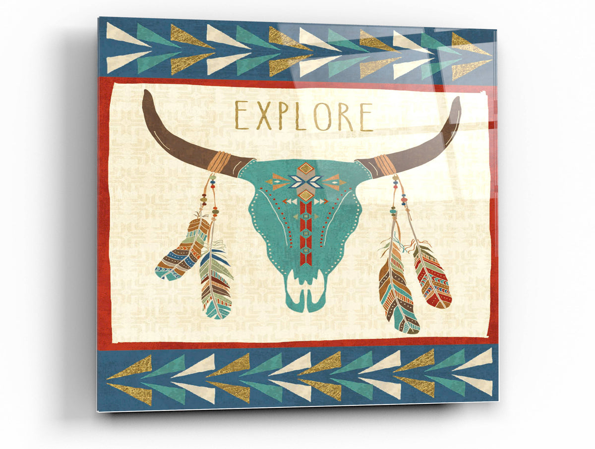 Epic Art 'Southwest at Heart II FLAG' by Veronique Charron, Acrylic Glass Wall Art