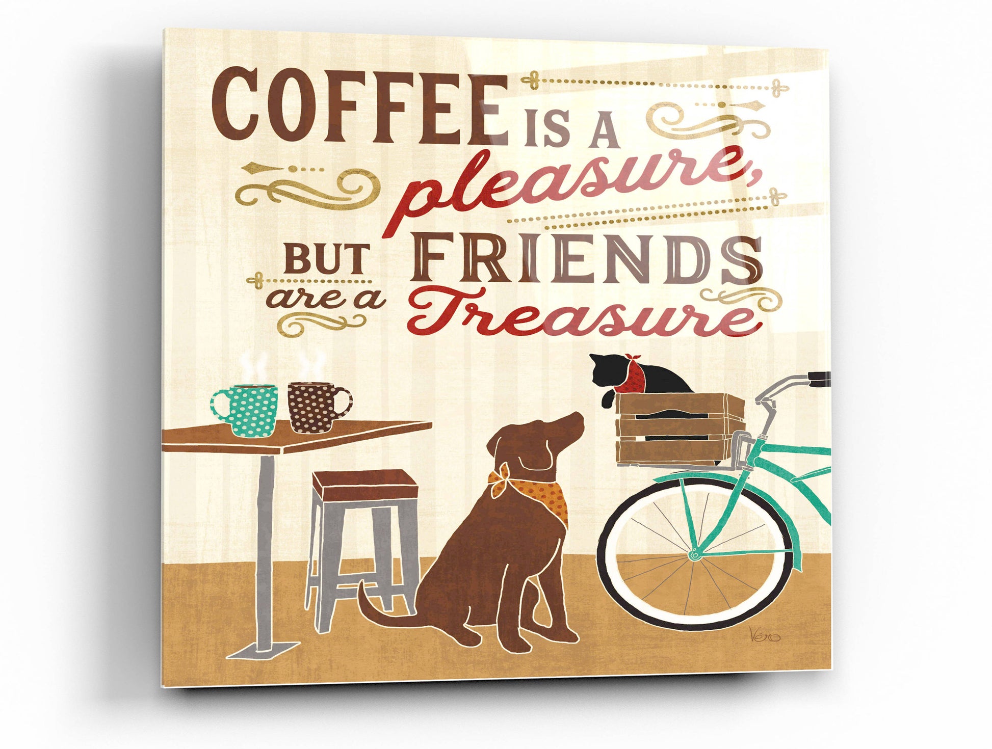 Epic Art 'Coffee and Friends II' by Veronique Charron, Acrylic Glass Wall Art