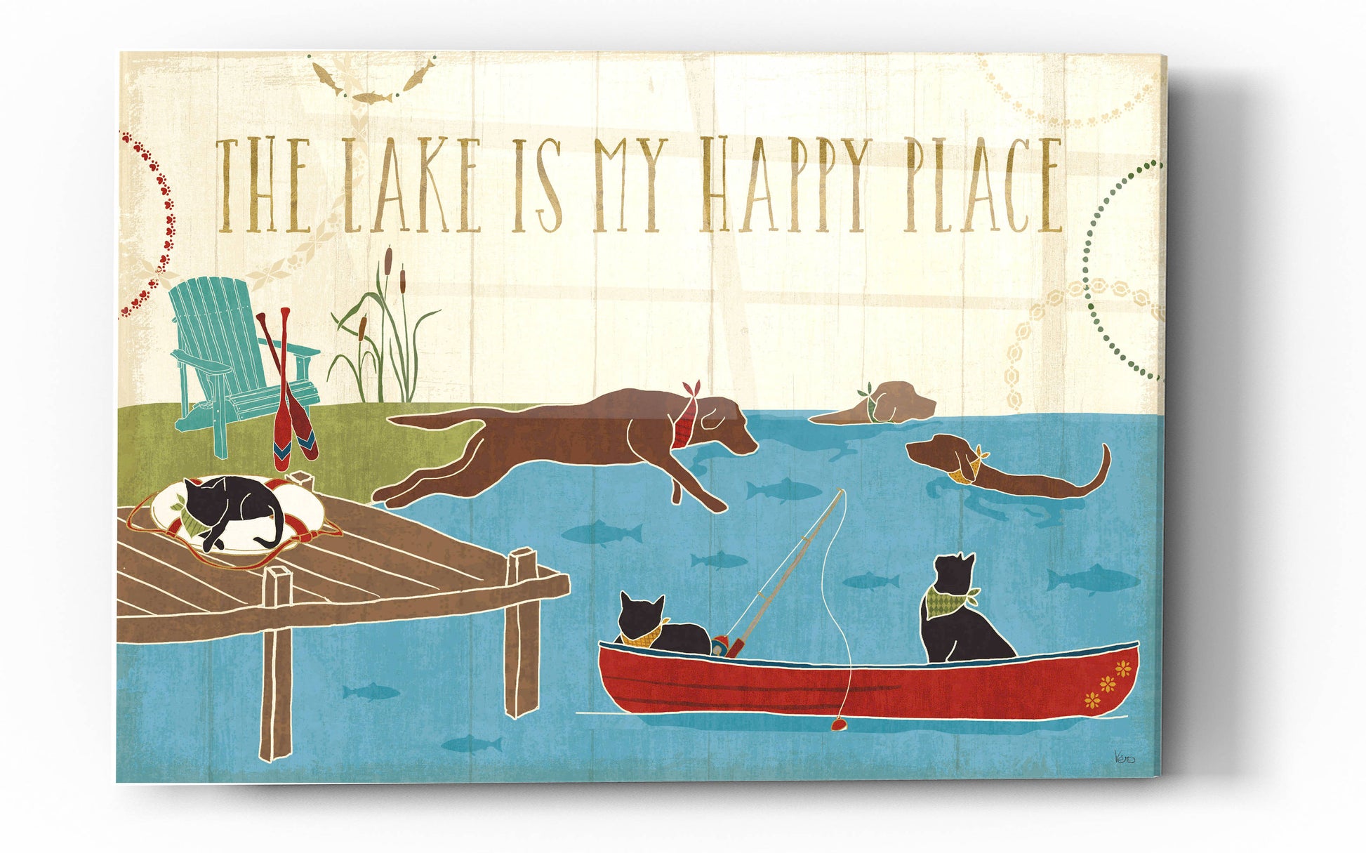 Epic Art 'Lake Pals I' by Veronique Charron, Acrylic Glass Wall Art