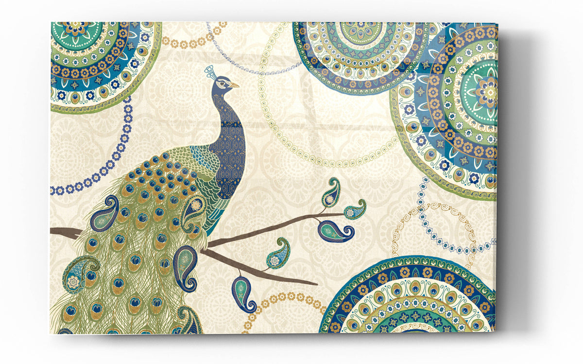 Epic Art 'Peacock Paradise I' by Veronique Charron, Acrylic Glass Wall Art