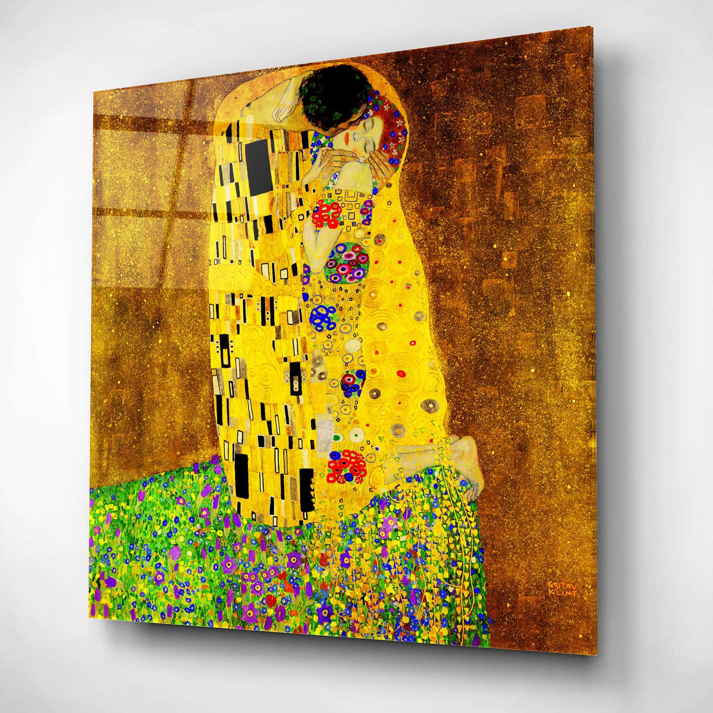 Epic Art 'The Kiss' by Gustav Klimt, Acrylic Glass Wall Art,12x12