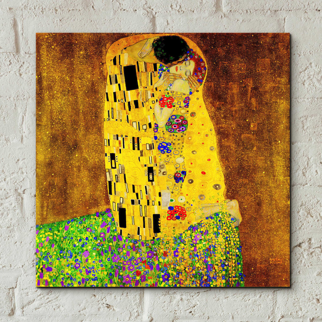 Epic Art 'The Kiss' by Gustav Klimt, Acrylic Glass Wall Art,12x12