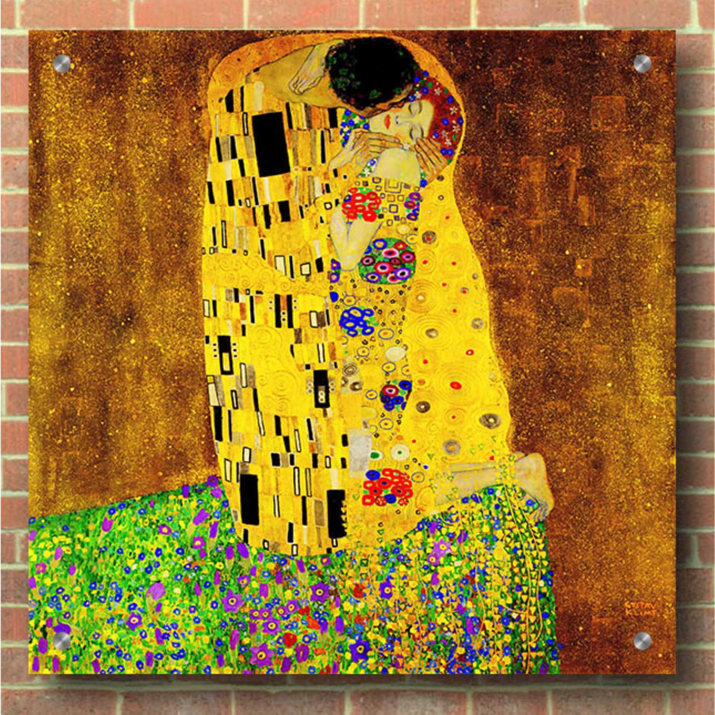 Epic Art 'The Kiss' by Gustav Klimt, Acrylic Glass Wall Art,36x36