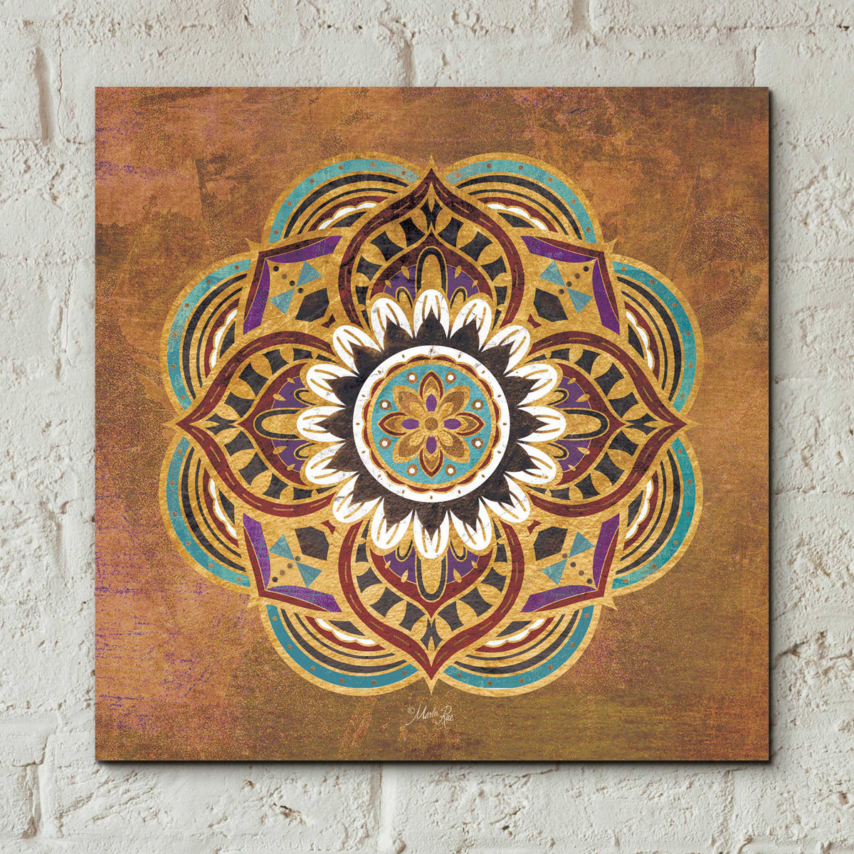 Epic Art 'Boho Medallion II' by Marla Rae, Acrylic Glass Wall Art,12x12