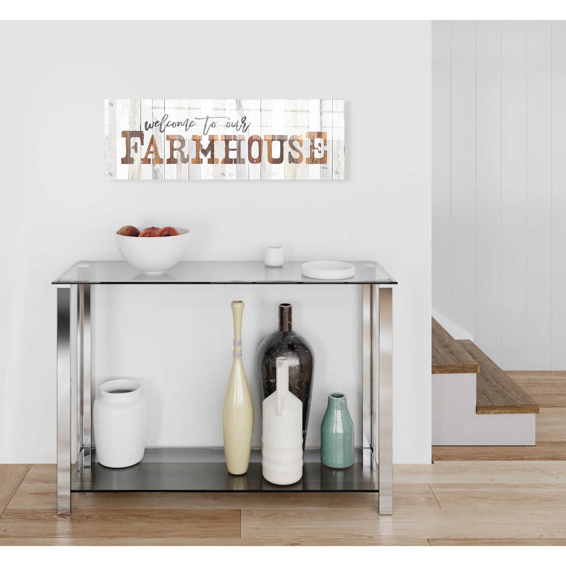 Epic Art 'Welcome to Our Farmhouse' by Marla Rae, Acrylic Glass Wall Art,36x12