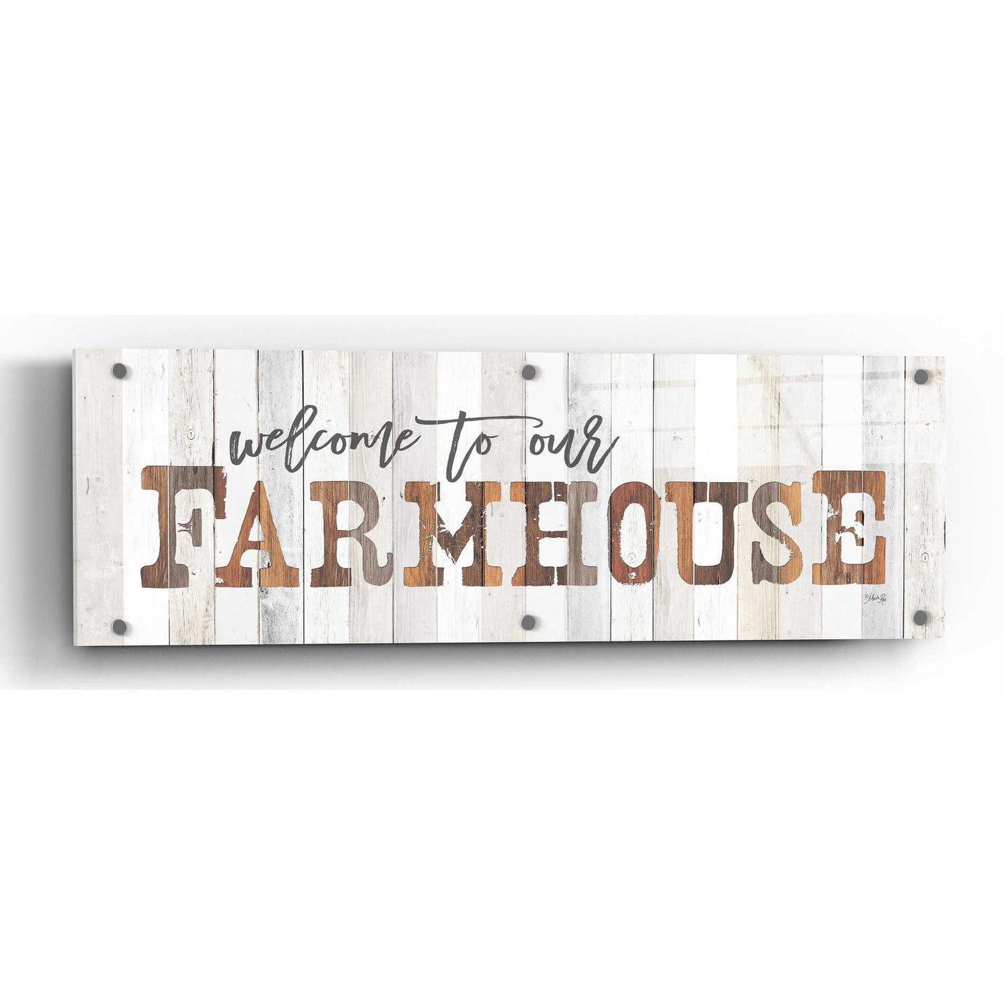 Epic Art 'Welcome to Our Farmhouse' by Marla Rae, Acrylic Glass Wall Art,36x12